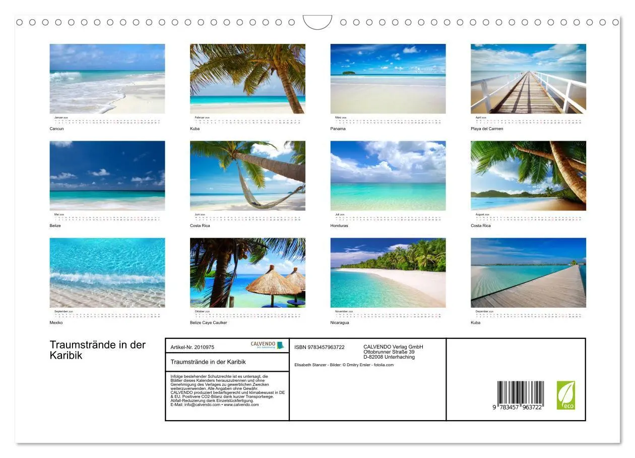 Bild: 9783457963722 | Traumstrände in der Karibik (Wandkalender 2026 DIN A3 quer),...
