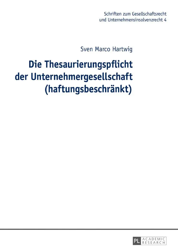 Cover: 9783631723722 | Die Thesaurierungspflicht der Unternehmergesellschaft...