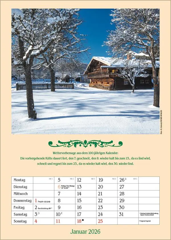 Bild: 9783731883722 | Landleben mit Hundertjährigem Kalender 2026 | Verlag Korsch | Kalender