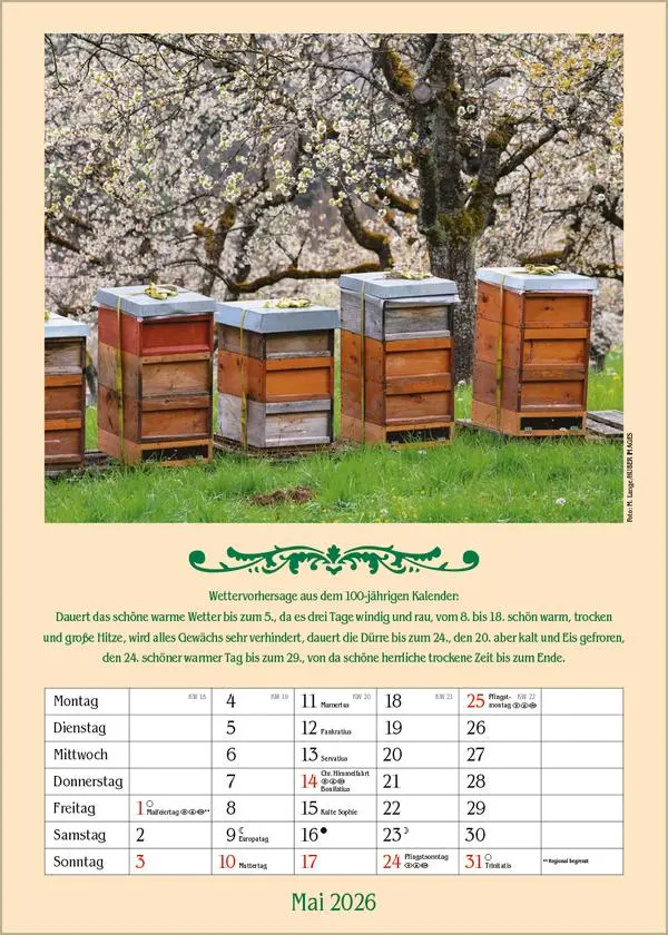 Bild: 9783731883722 | Landleben mit Hundertjährigem Kalender 2026 | Verlag Korsch | Kalender
