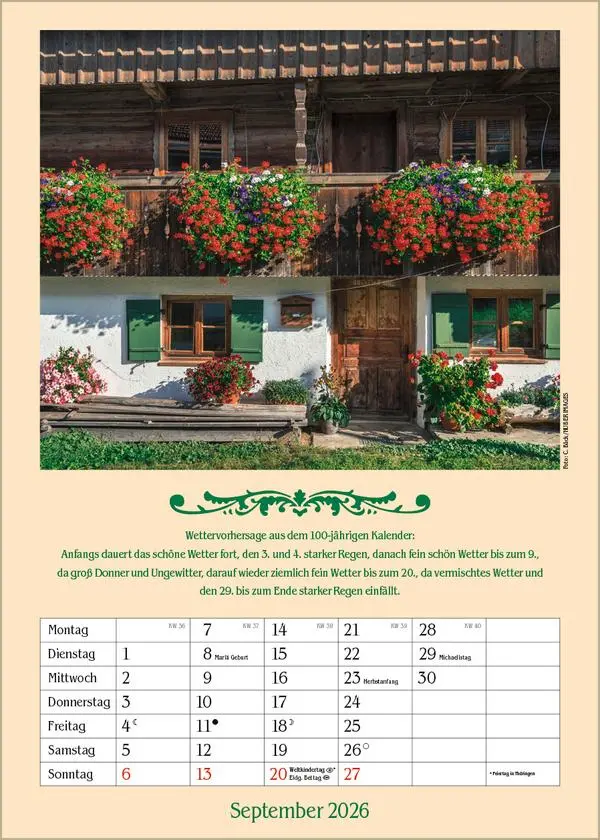 Bild: 9783731883722 | Landleben mit Hundertjährigem Kalender 2026 | Verlag Korsch | Kalender