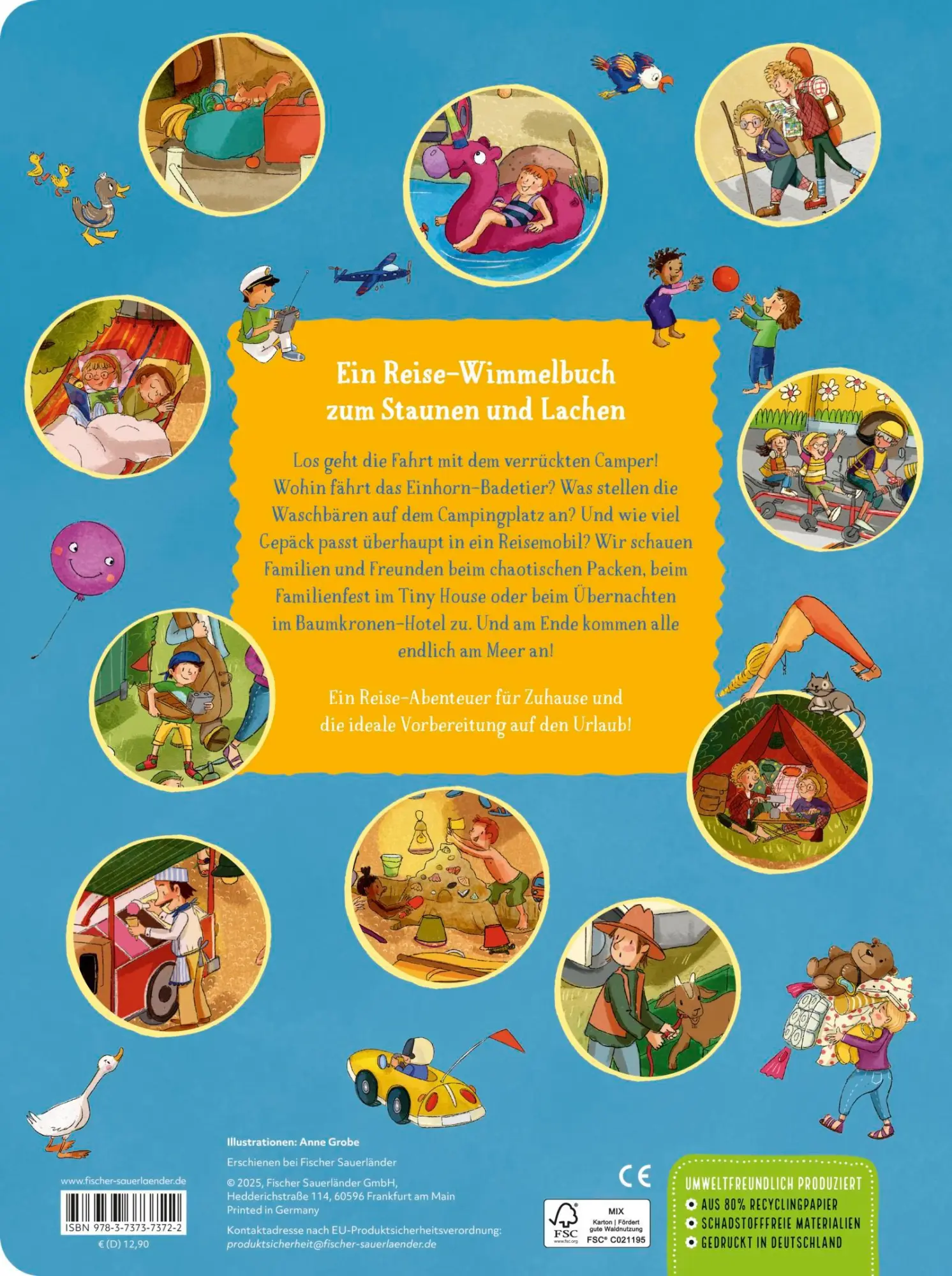 Rückseite: 9783737373722 | Camper, Zelt und Ferienzeit. Unser großes Reise-Wimmelbuch | Grobe
