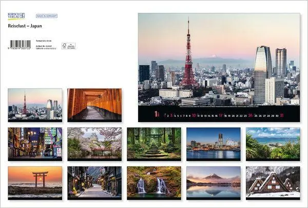 Bild: 9783819303722 | Reiselust Japan 2027 | Verlag Korsch | Kalender | 14 S. | Deutsch