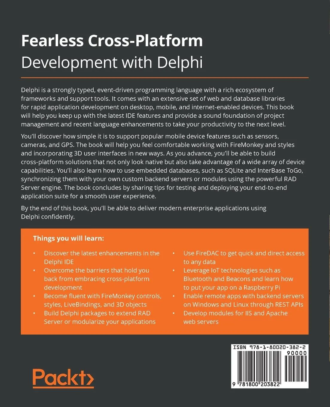 Rückseite: 9781800203822 | Fearless Cross-Platform Development with Delphi | David Cornelius