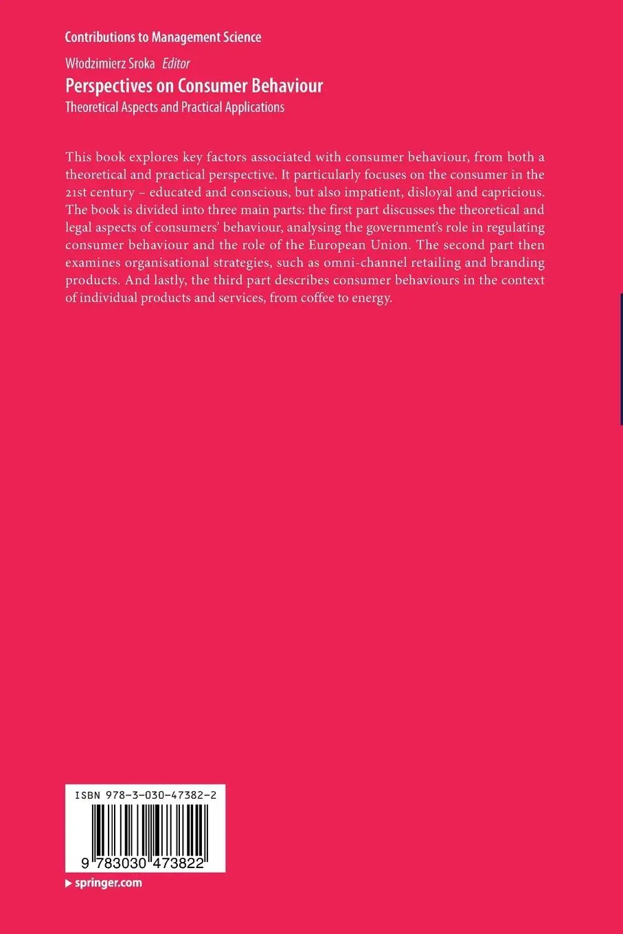 Rückseite: 9783030473822 | Perspectives on Consumer Behaviour | W¿odzimierz Sroka | Taschenbuch