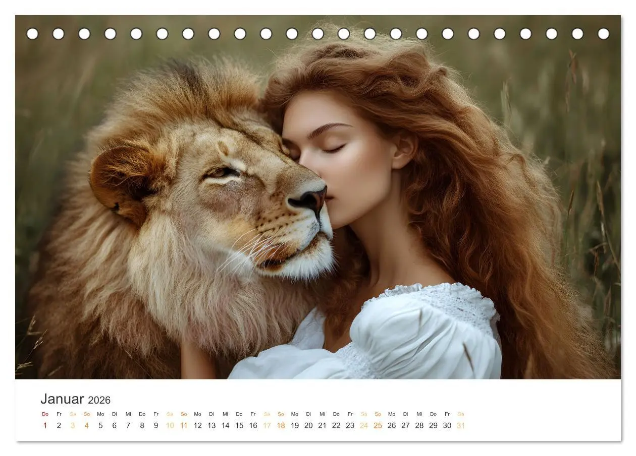 Bild: 9783457333822 | Magische Tierliebe (Tischkalender 2026 DIN A5 quer), CALVENDO...