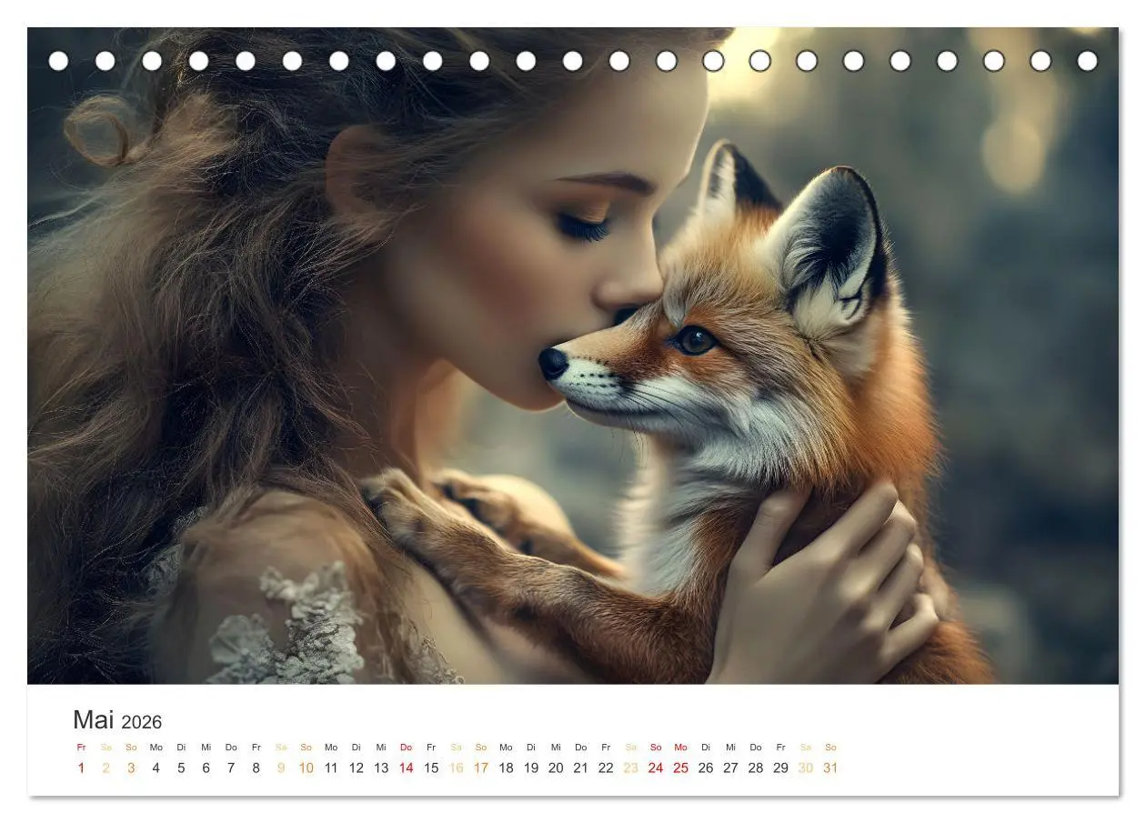 Bild: 9783457333822 | Magische Tierliebe (Tischkalender 2026 DIN A5 quer), CALVENDO...