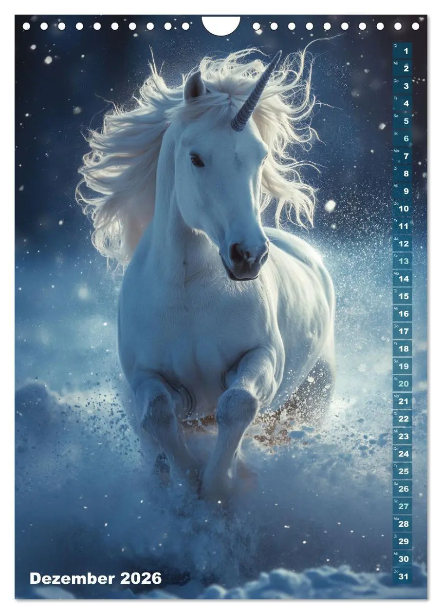 Bild: 9783516283822 | Märchenhafte Einhornreise - Ein Jahr voller Magie (Wandkalender...