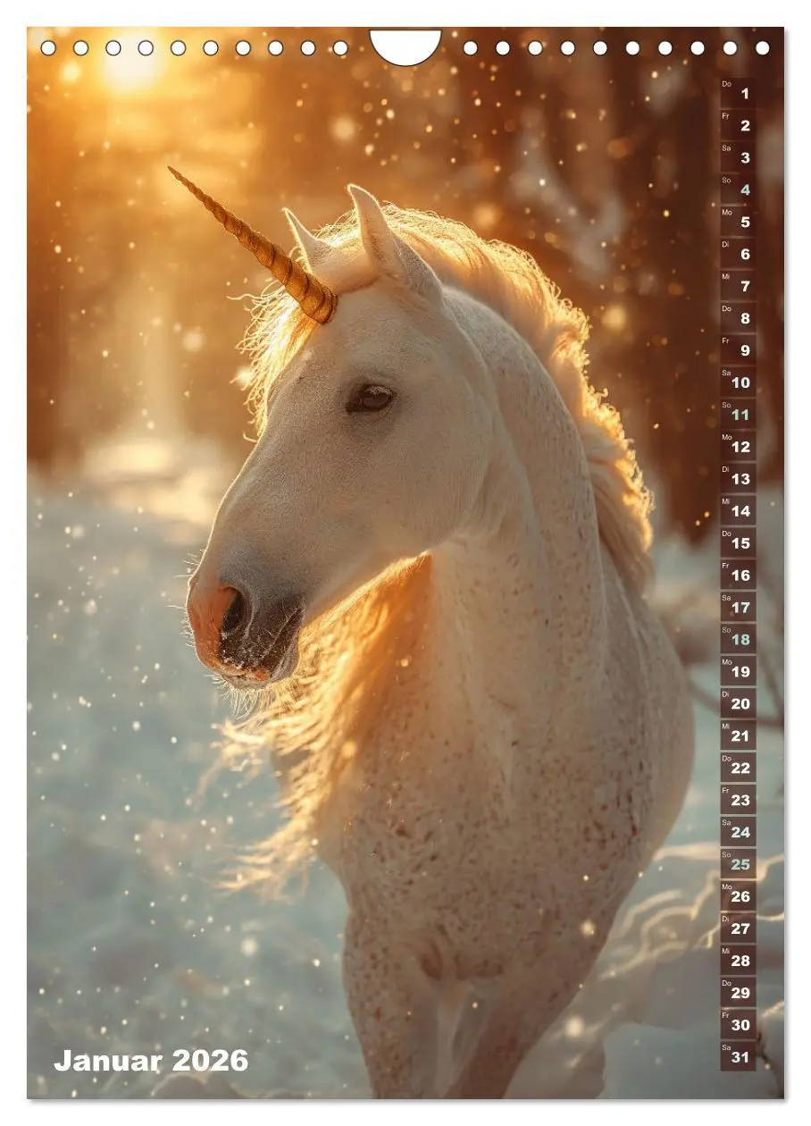 Bild: 9783516283822 | Märchenhafte Einhornreise - Ein Jahr voller Magie (Wandkalender...