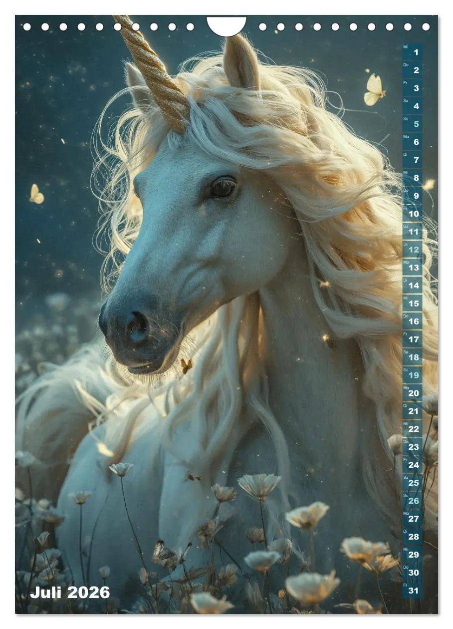 Bild: 9783516283822 | Märchenhafte Einhornreise - Ein Jahr voller Magie (Wandkalender...