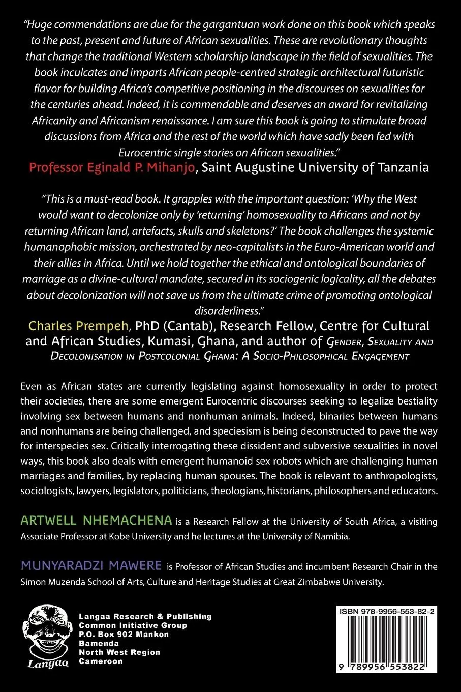 Rückseite: 9789956553822 | Special Sexual Operations? | Artwell Nhemachena (u. a.) | Taschenbuch