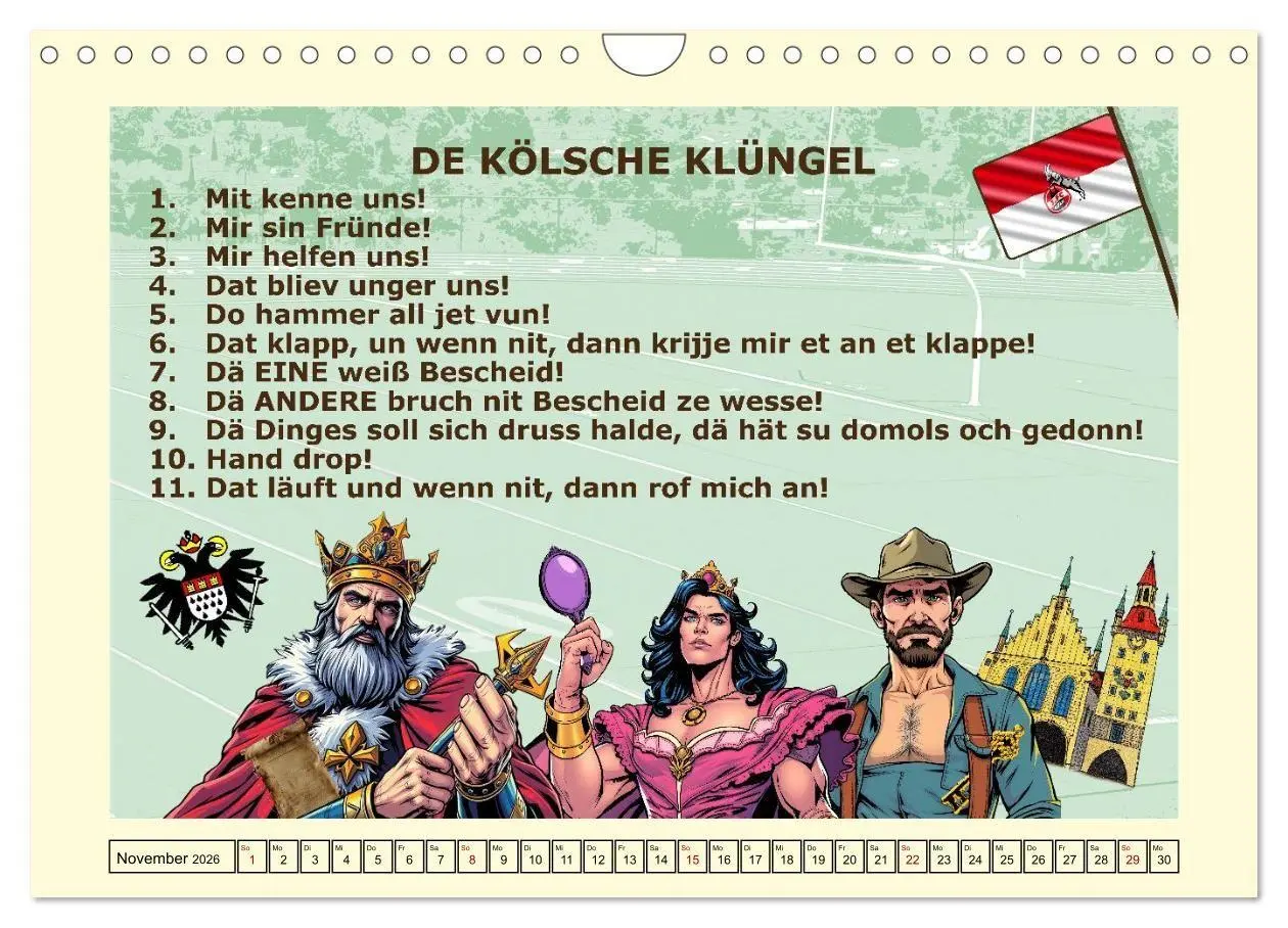 Bild: 9783516653922 | Kölscher Frohsinn auf Kölsch (Wandkalender 2026 DIN A4 quer),...