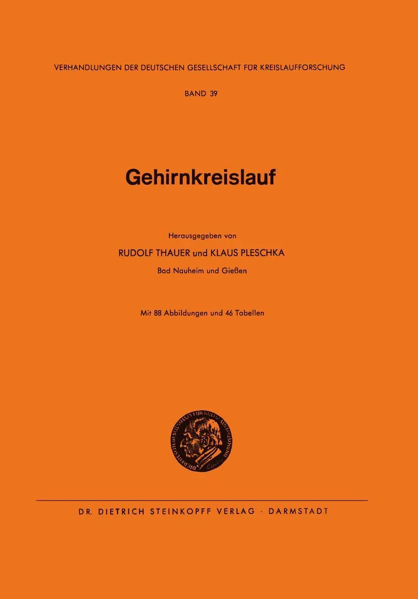 Cover: 9783798503922 | Gehirnkreislauf | Rudolf Thauer (u. a.) | Taschenbuch | xlii | Deutsch