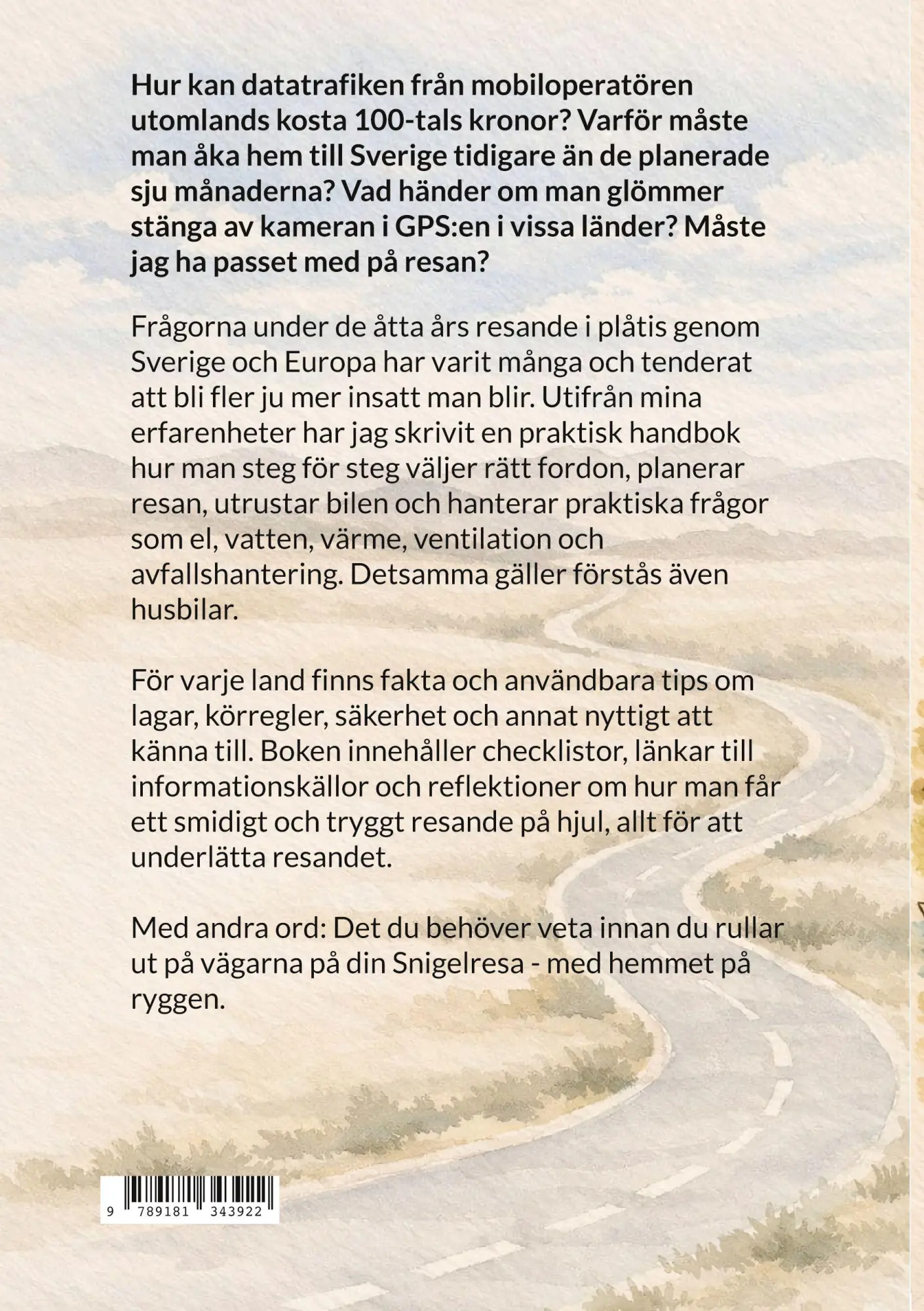 Rückseite: 9789181343922 | Snigelresa i Europa | Det du behöver veta innan du rullar iväg | Buch