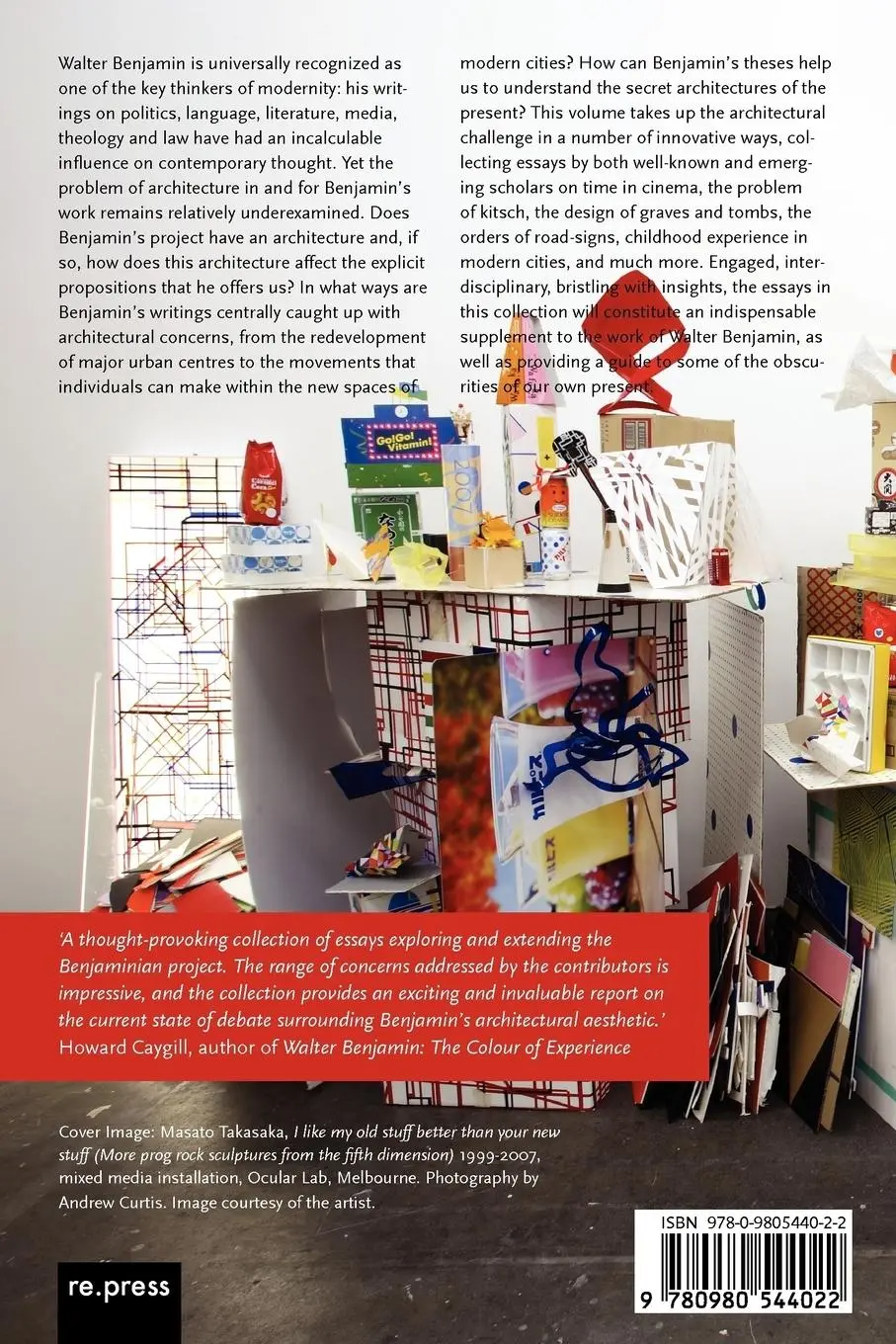 Rückseite: 9780980544022 | Walter Benjamin and the Architecture of Modernity | Benjamin (u. a.)