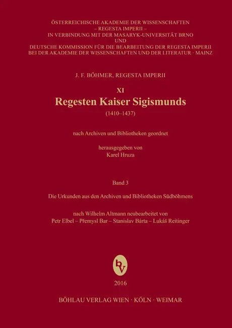 Cover: 9783205204022 | Regesten Kaiser Sigismunds (1410-1437) | Petr Elbel | Buch | 448 S.