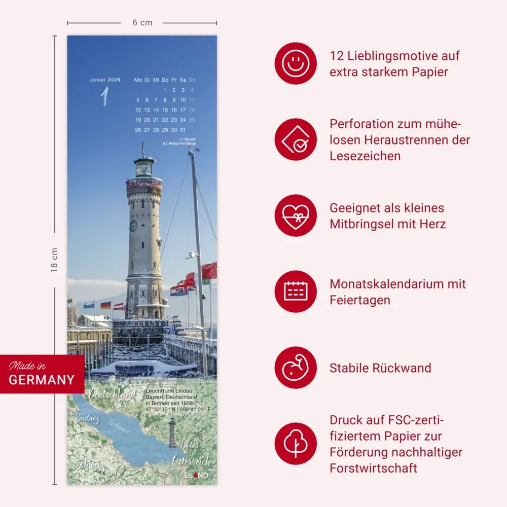 Bild: 9783964024022 | LilleEiland Lesezeichen &amp; Kalender 2026 | Kalender | Geblockt | 13 S.