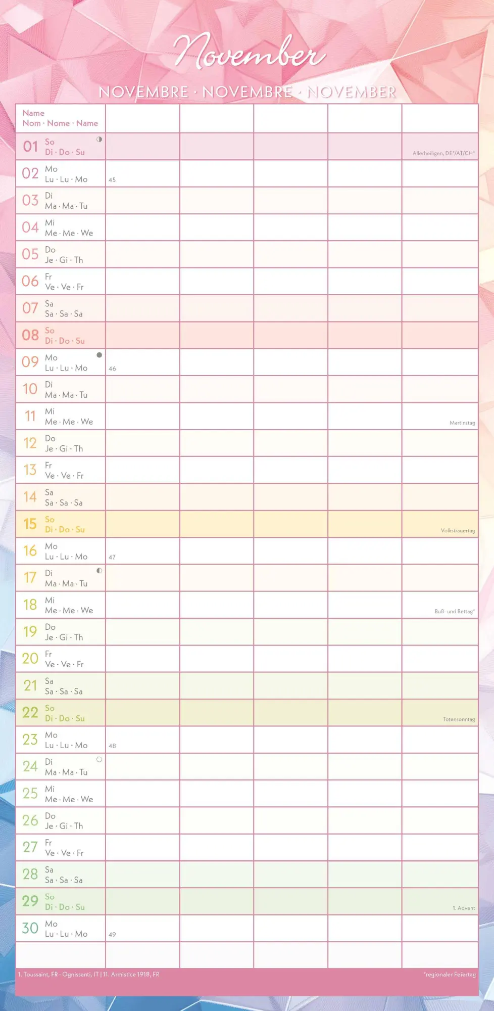 Bild: 4069095004122 | Familienplaner Prisma - mit 5 Spalten | Kalender | 16 S. | Deutsch