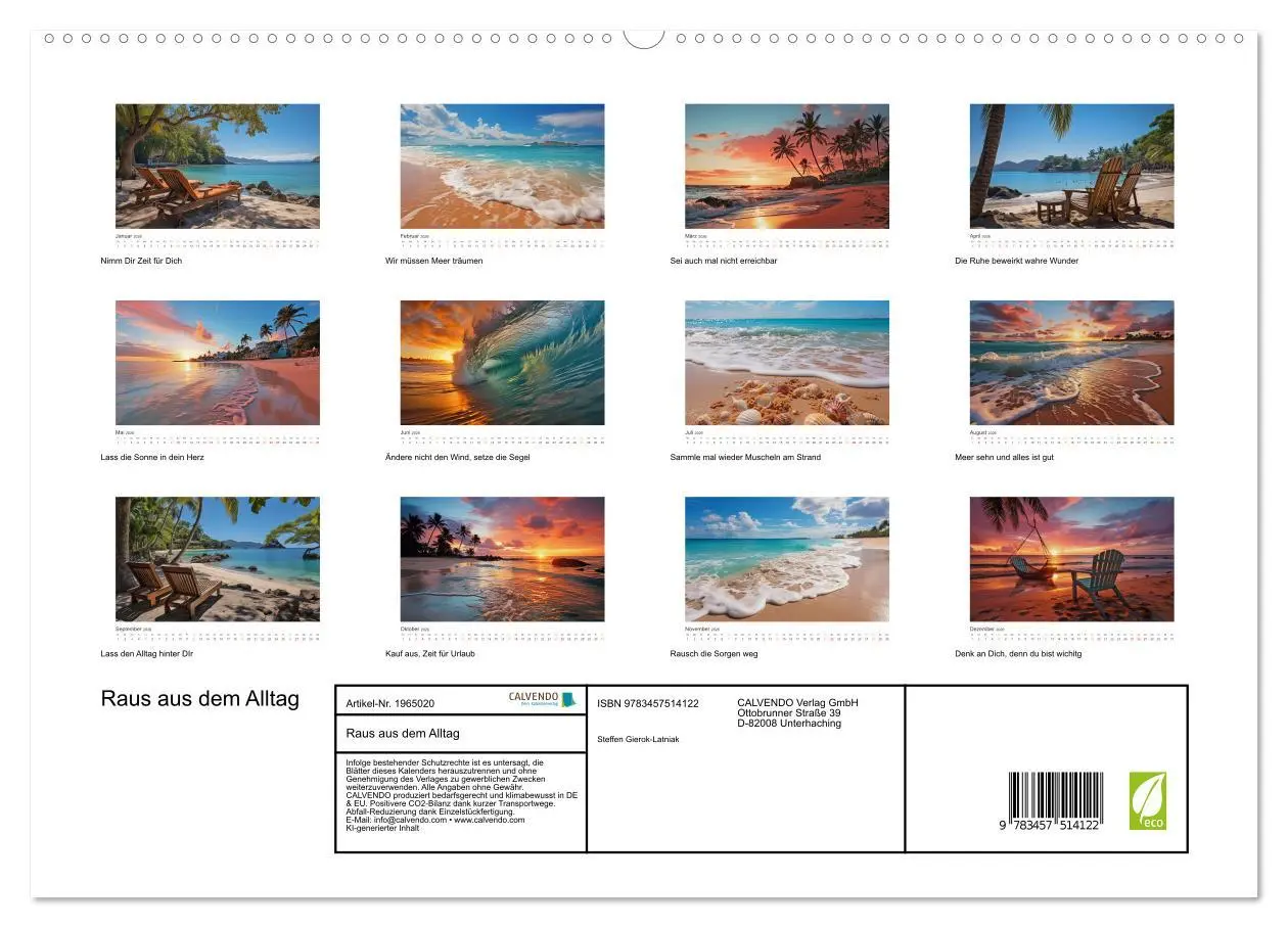 Bild: 9783457514122 | Raus aus dem Alltag (hochwertiger Premium Wandkalender 2026 DIN A2...