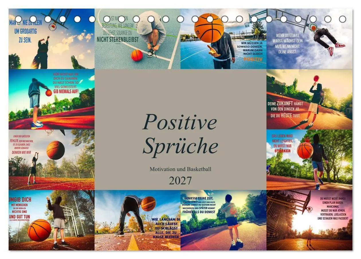 Cover: 9783569554122 | Positive Sprüche - Motivation und Basketball (Tischkalender 2027...