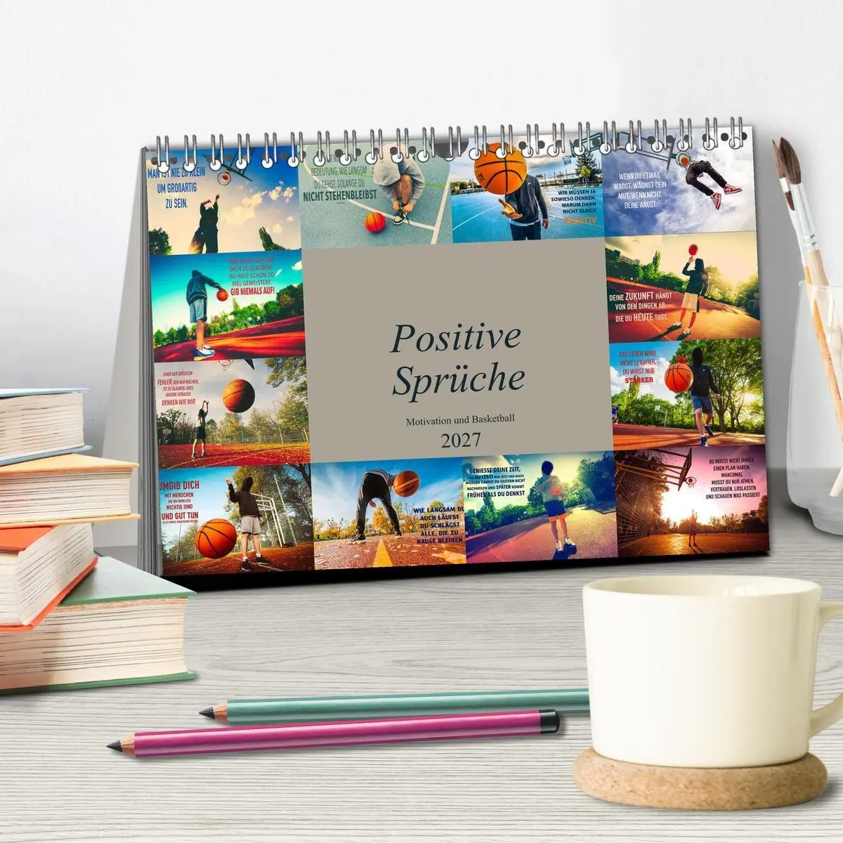 Bild: 9783569554122 | Positive Sprüche - Motivation und Basketball (Tischkalender 2027...