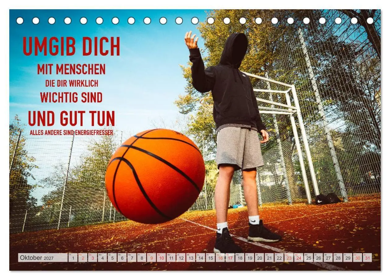 Bild: 9783569554122 | Positive Sprüche - Motivation und Basketball (Tischkalender 2027...