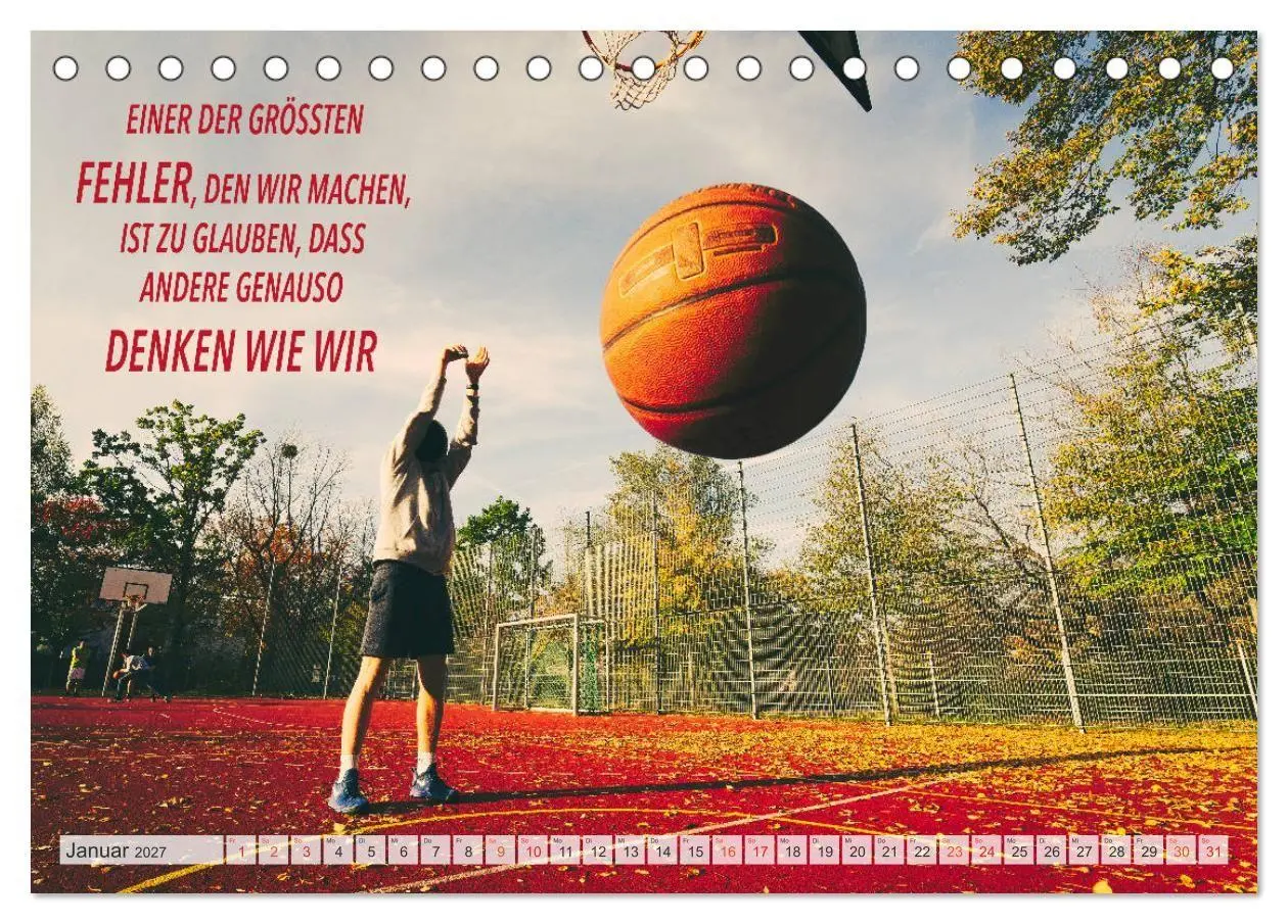 Bild: 9783569554122 | Positive Sprüche - Motivation und Basketball (Tischkalender 2027...