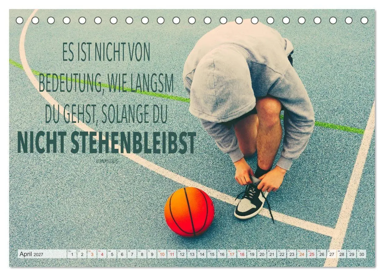 Bild: 9783569554122 | Positive Sprüche - Motivation und Basketball (Tischkalender 2027...
