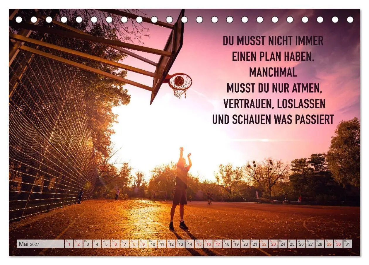 Bild: 9783569554122 | Positive Sprüche - Motivation und Basketball (Tischkalender 2027...