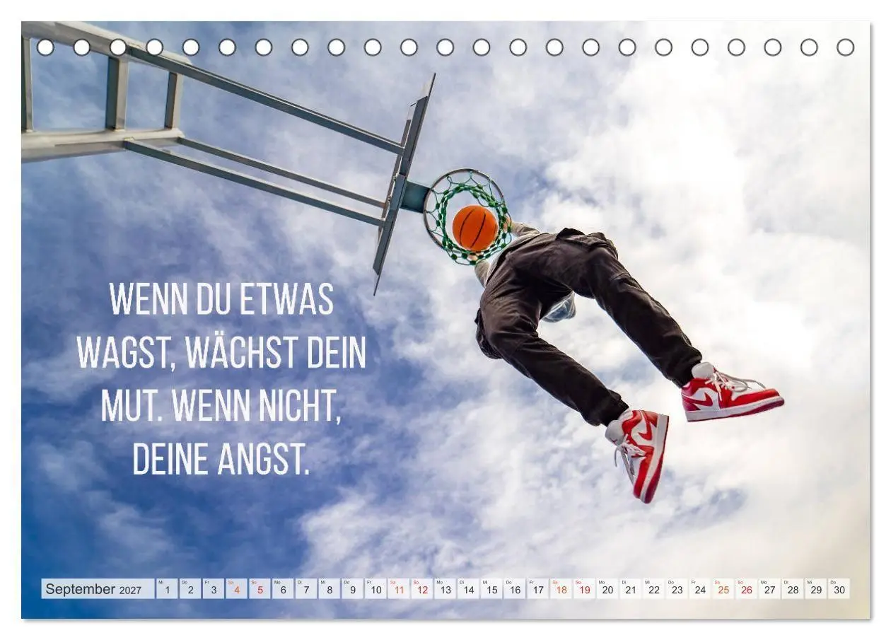 Bild: 9783569554122 | Positive Sprüche - Motivation und Basketball (Tischkalender 2027...