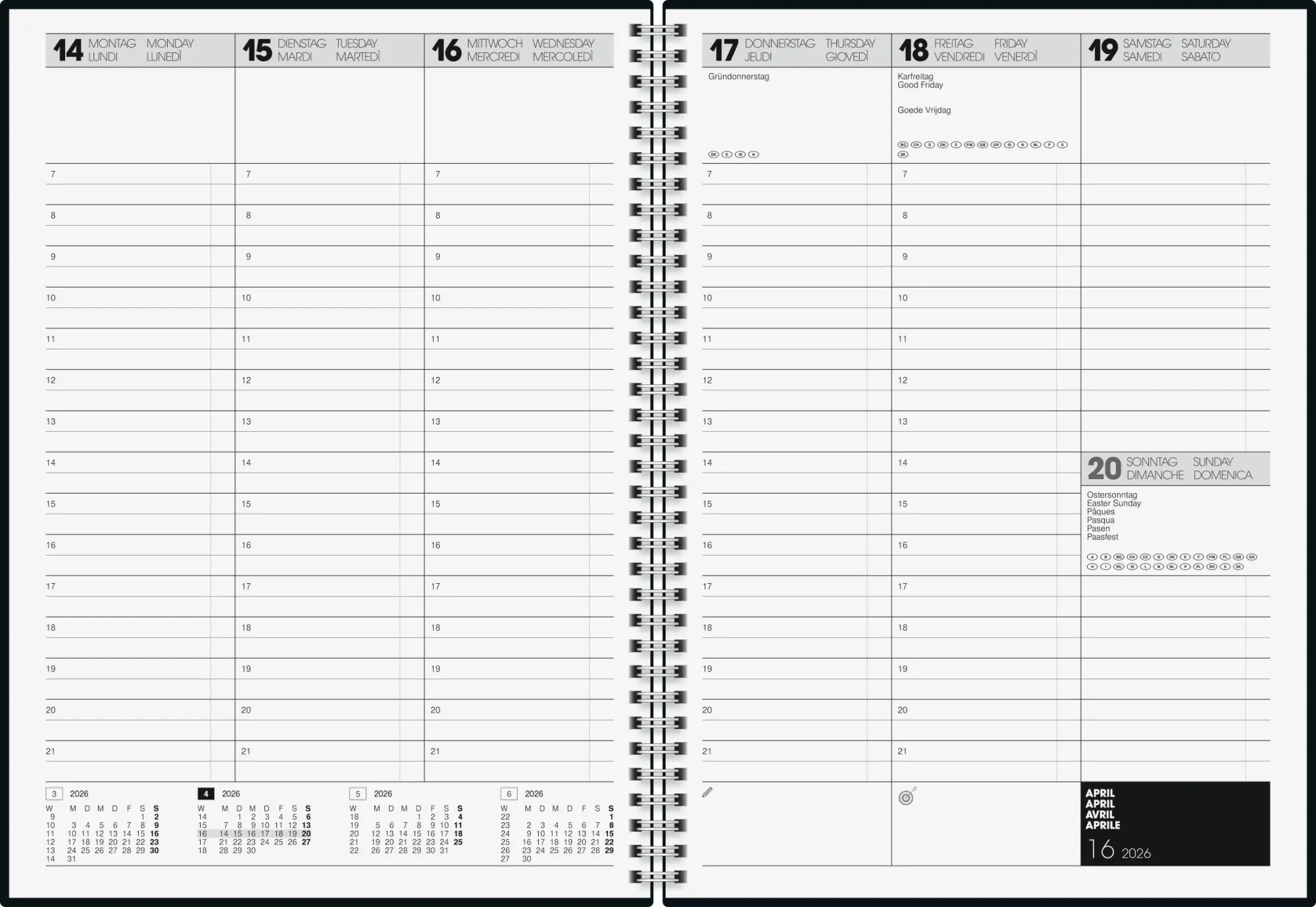 Bild: 4061947144222 | BRUNNEN 1078101906 Buchkalender Mod. 781 2026 A4, Kunststoff, schwarz