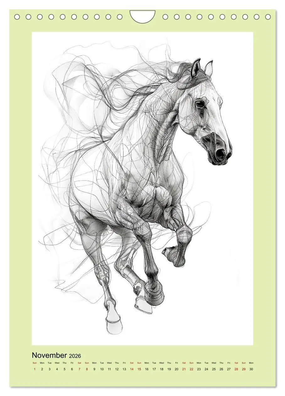 Bild: 9783516524222 | Sketchy Power Horses (Wall Calendar 2026 DIN A4 portrait), CALVENDO...