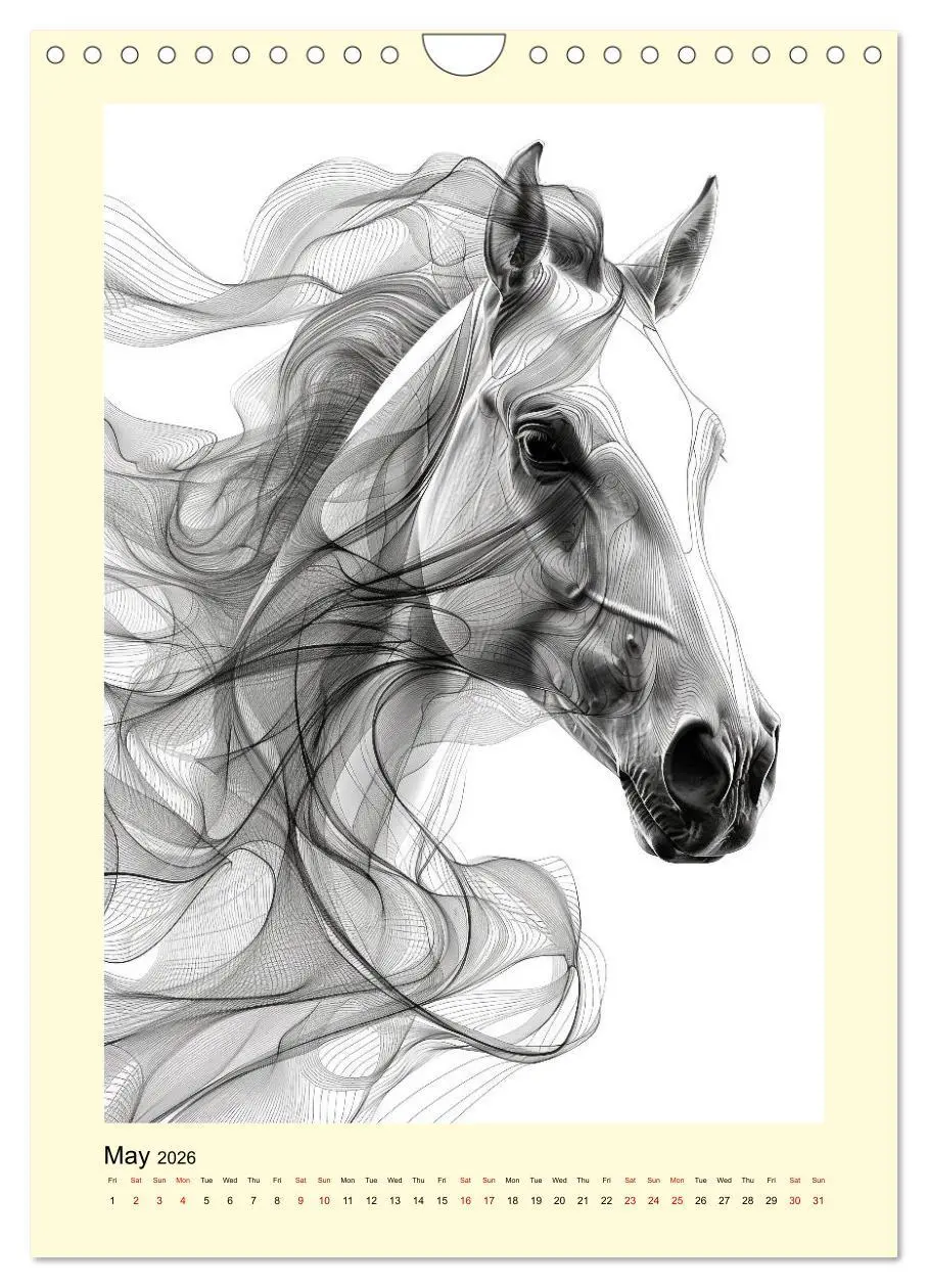 Bild: 9783516524222 | Sketchy Power Horses (Wall Calendar 2026 DIN A4 portrait), CALVENDO...