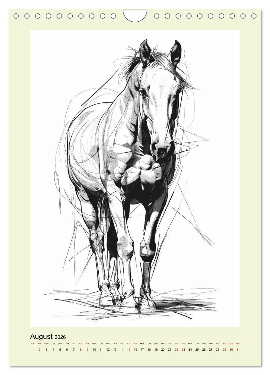 Bild: 9783516524222 | Sketchy Power Horses (Wall Calendar 2026 DIN A4 portrait), CALVENDO...