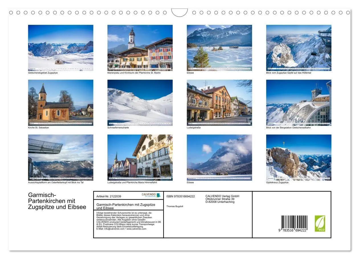 Bild: 9783516694222 | Garmisch-Partenkirchen mit Zugspitze und Eibsee (Wandkalender 2026...