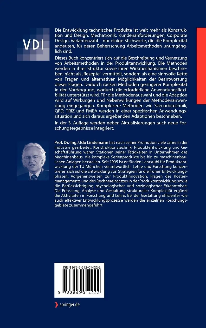 Rückseite: 9783642014222 | Methodische Entwicklung technischer Produkte | Udo Lindemann | Buch