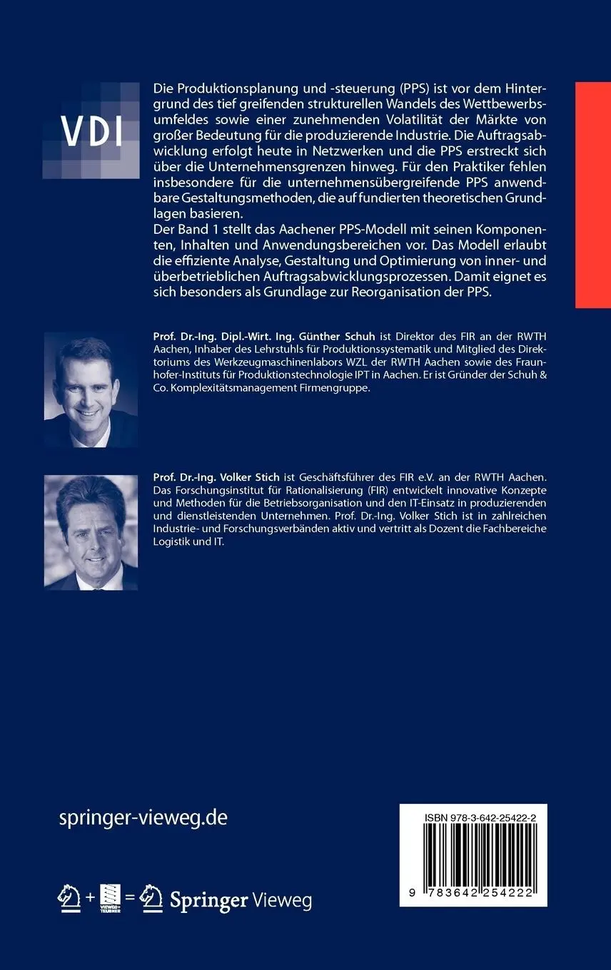 Rückseite: 9783642254222 | Produktionsplanung und -steuerung 1 | Grundlagen der PPS | Buch | xv