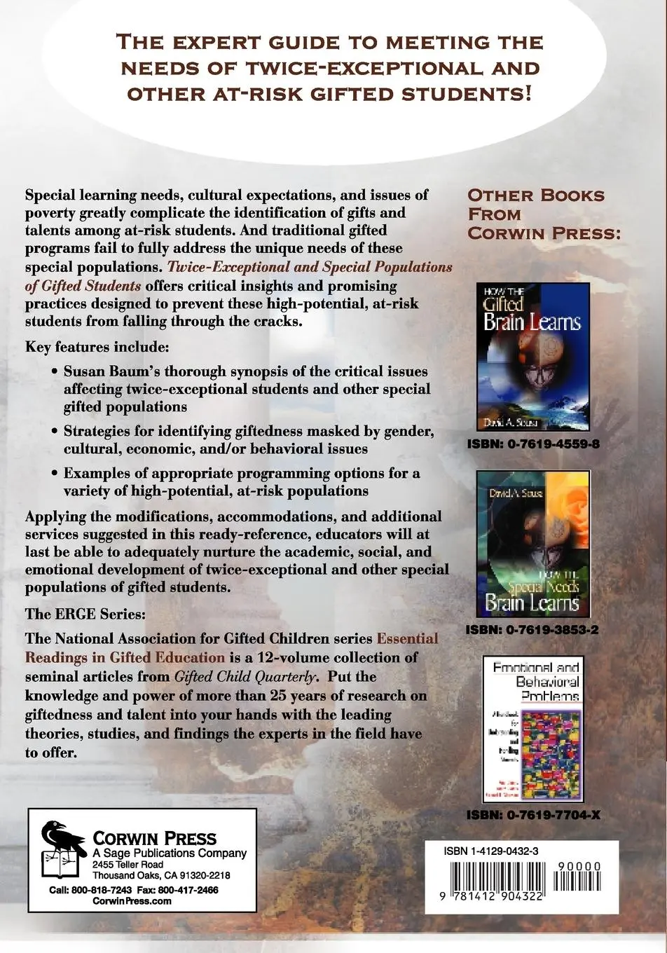 Rückseite: 9781412904322 | Twice-Exceptional and Special Populations of Gifted Students | Buch