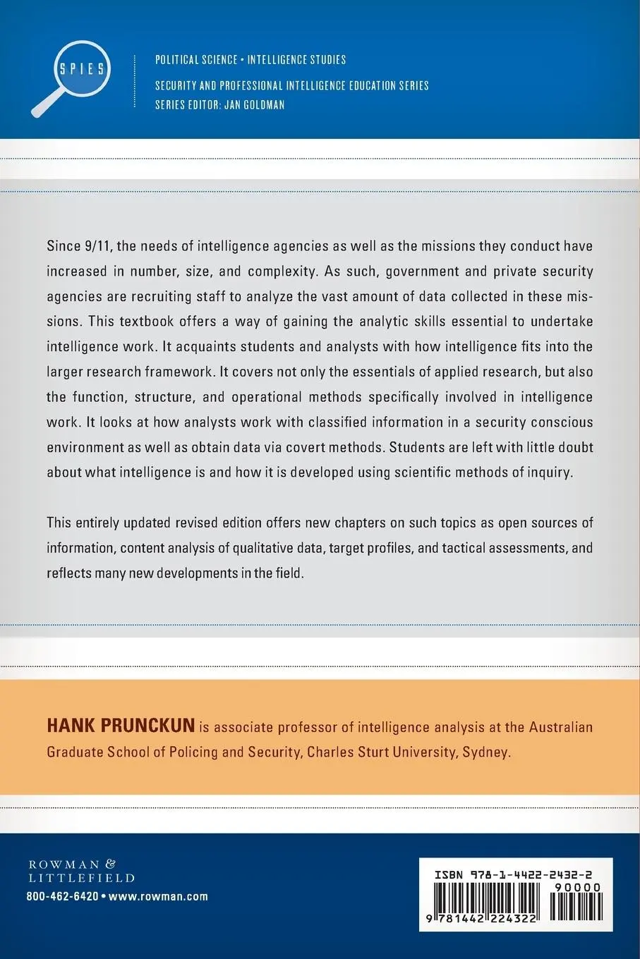 Rückseite: 9781442224322 | Scientific Methods of Inquiry for Intelligence Analysis | Prunckun