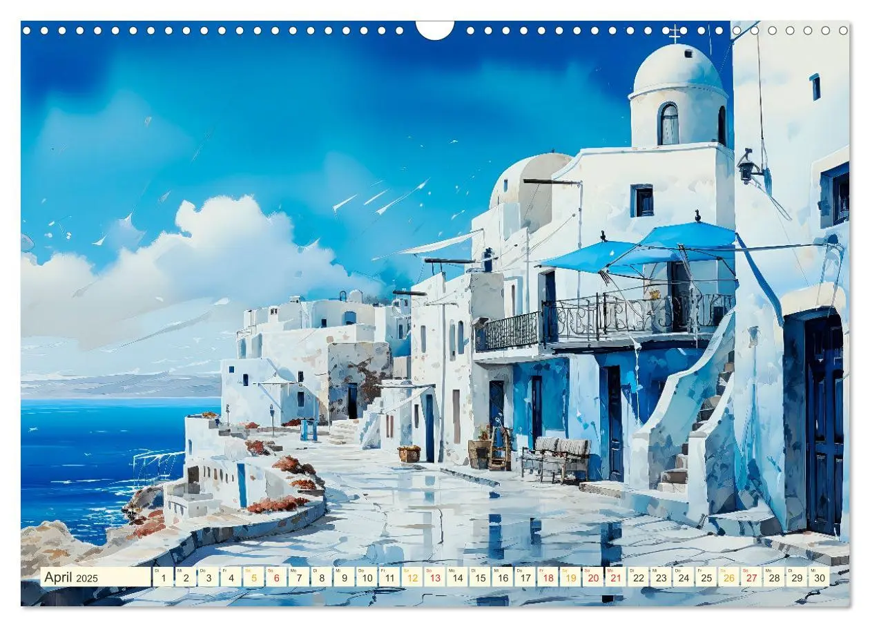 Bild: 9783383864322 | Santorini Inselträume (Wandkalender 2025 DIN A3 quer), CALVENDO...