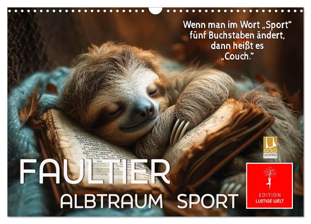 Cover: 9783457284322 | Faultier - Albtraum Sport (Wandkalender 2026 DIN A3 quer), CALVENDO...