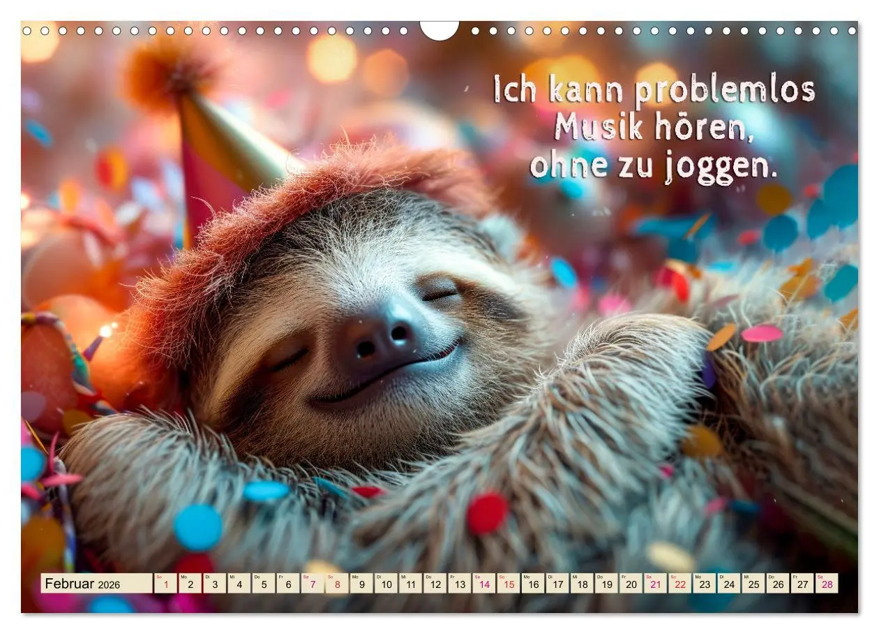 Bild: 9783457284322 | Faultier - Albtraum Sport (Wandkalender 2026 DIN A3 quer), CALVENDO...