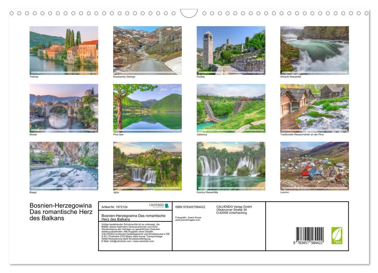 Bild: 9783457584422 | Bosnien-Herzegowina Das romantische Herz des Balkans (Wandkalender...