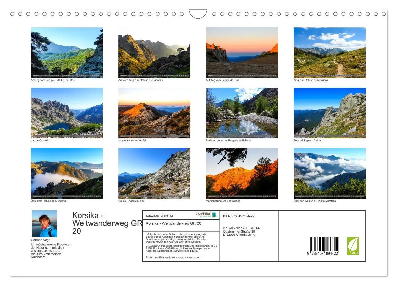 Bild: 9783457894422 | Korsika - Weitwanderweg GR 20 (Wandkalender 2026 DIN A3 quer),...