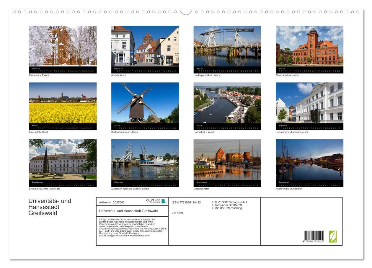 Bild: 9783516124422 | Univeritäts- und Hansestadt Greifswald (Wandkalender 2026 DIN A2...