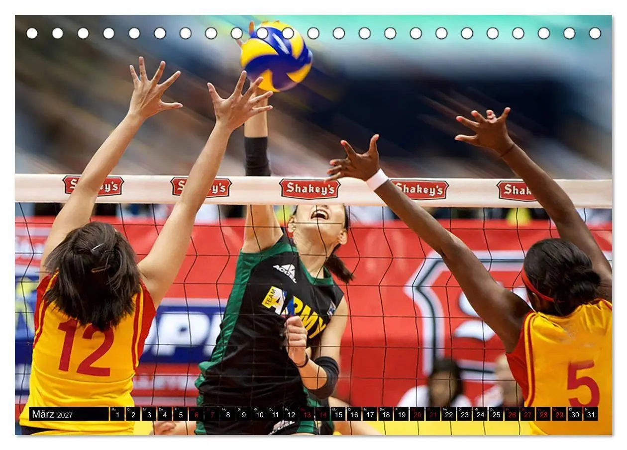 Bild: 9783569834422 | Volleyball Action (Tischkalender 2027 DIN A5 quer), CALVENDO...