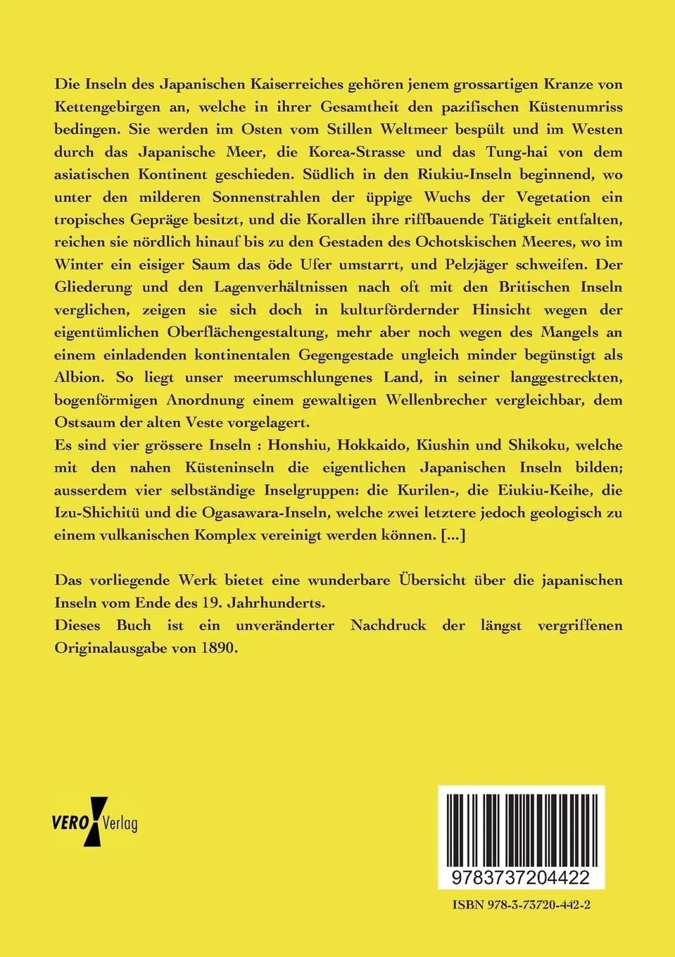 Rückseite: 9783737204422 | Die japanischen Inseln | Eine topographisch-geologische Übersicht