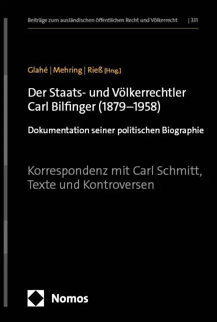 Cover: 9783756014422 | Der Staats- und Völkerrechtler Carl Bilfinger (1879-1958) | Buch