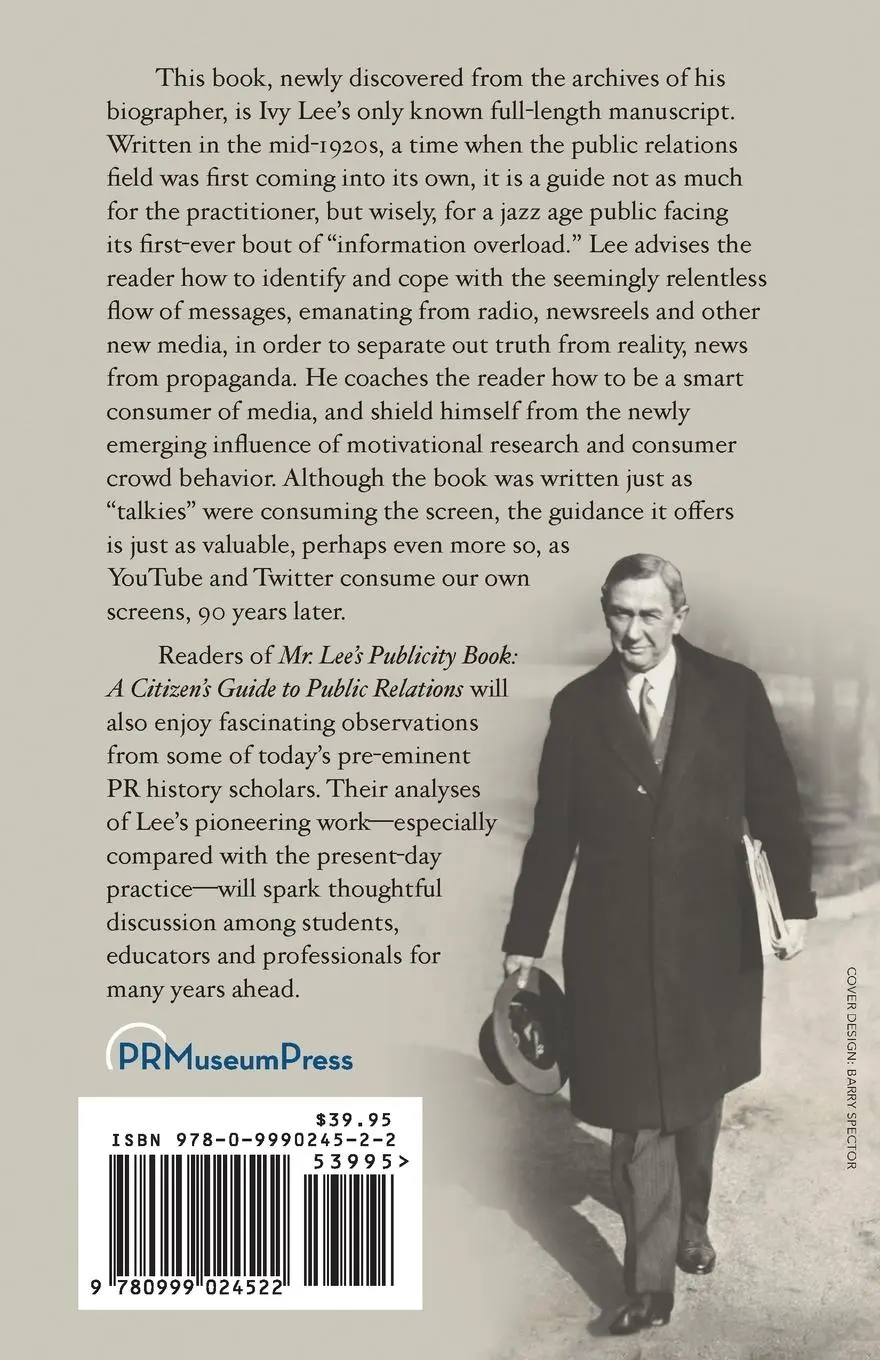 Rückseite: 9780999024522 | Mr. Lee's Publicity Book | A Citizen's Guide to Public Relations | Lee