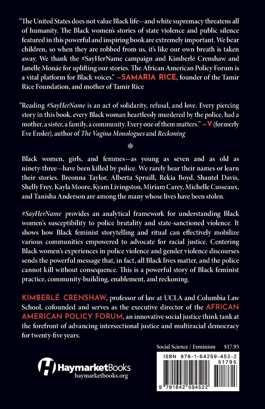 Rückseite: 9781642594522 | #SayHerName | African American Policy Forum (u. a.) | Taschenbuch